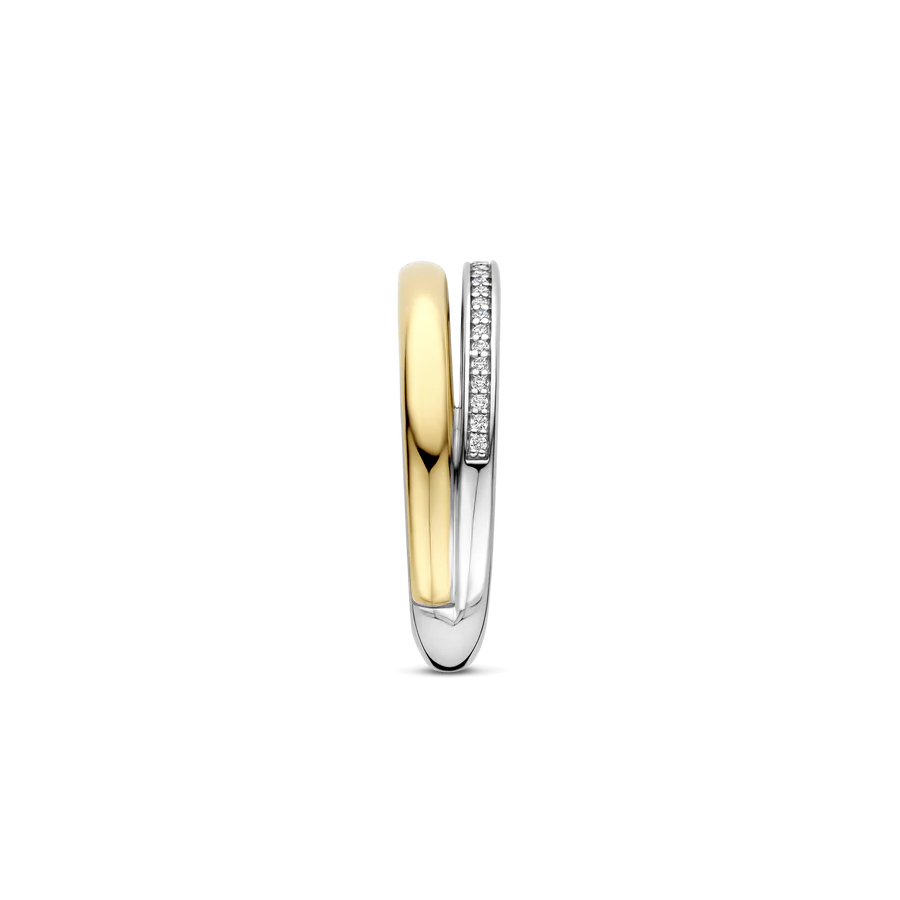 Anello Doppio in Argento e Zirconi