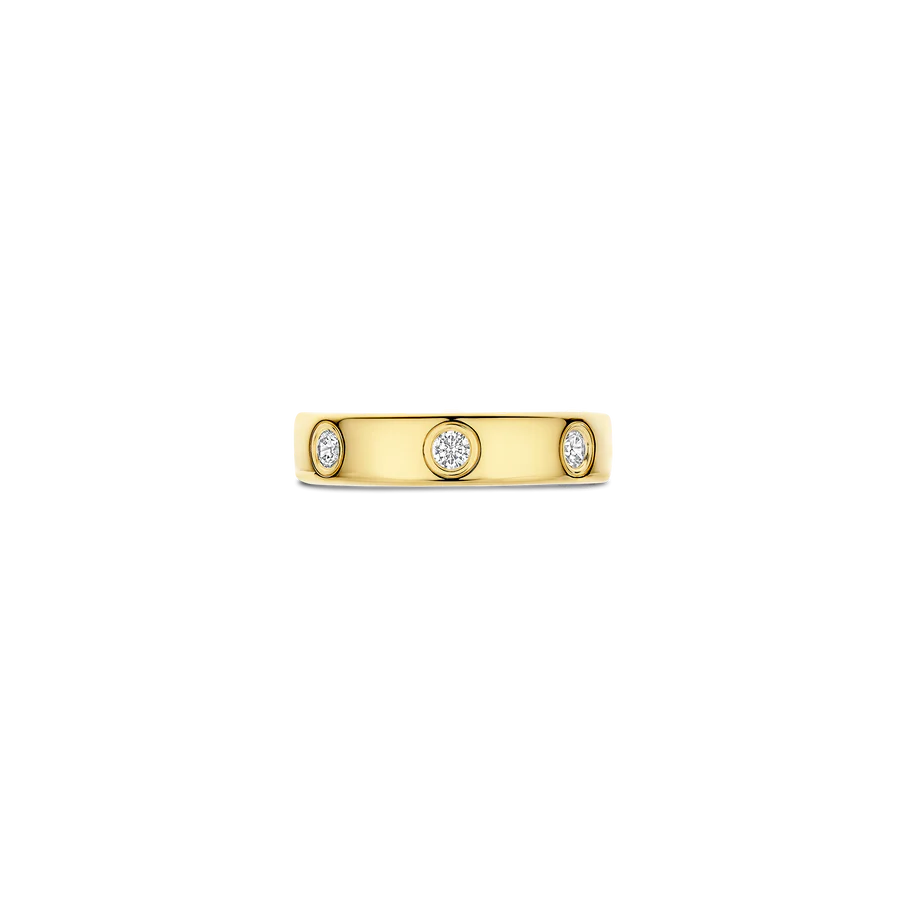 Anello in Argento Dorato e Zirconi