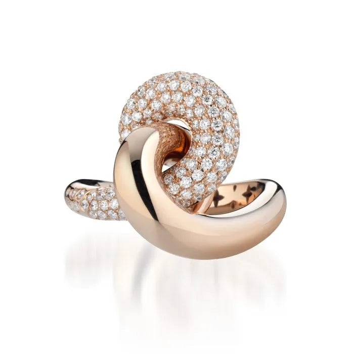 Anello BUONOCORE Loopy con nodo in Oro e Diamanti