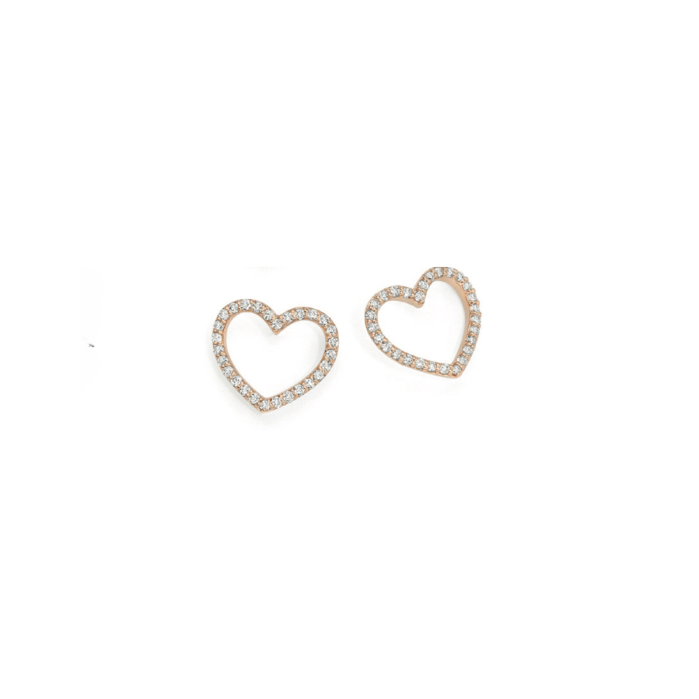Orecchini Cuore in Oro e Diamanti