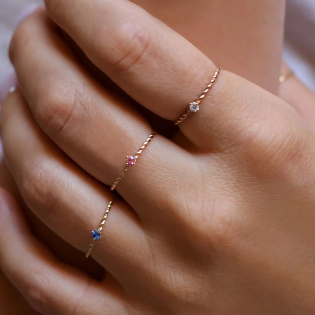 Anello Filodamore prezioso Intrecciato in Oro Rosa 9kt