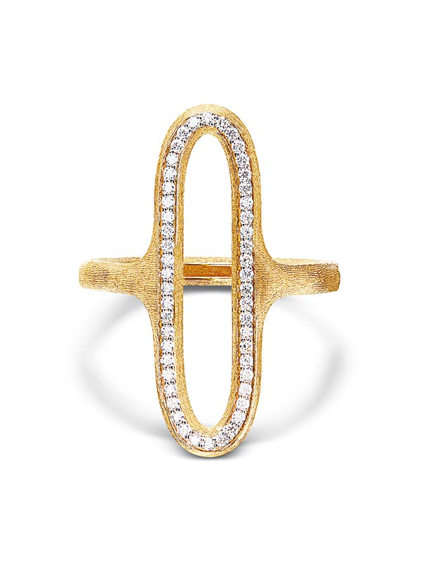 Anello Nanis "LIBERA" con elemento ovale in oro e diamanti