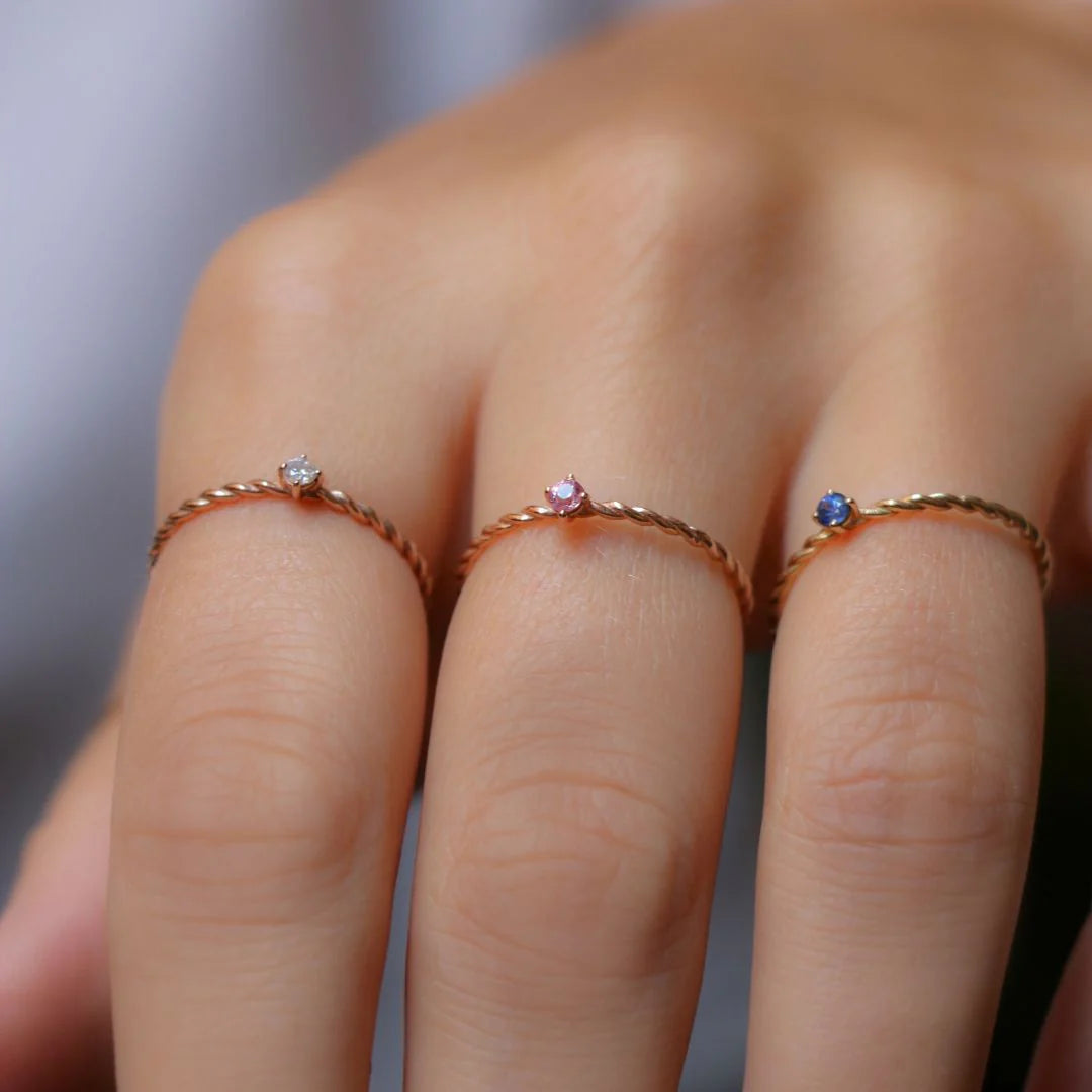 Anello Filodamore prezioso Intrecciato in Oro Rosa 9kt