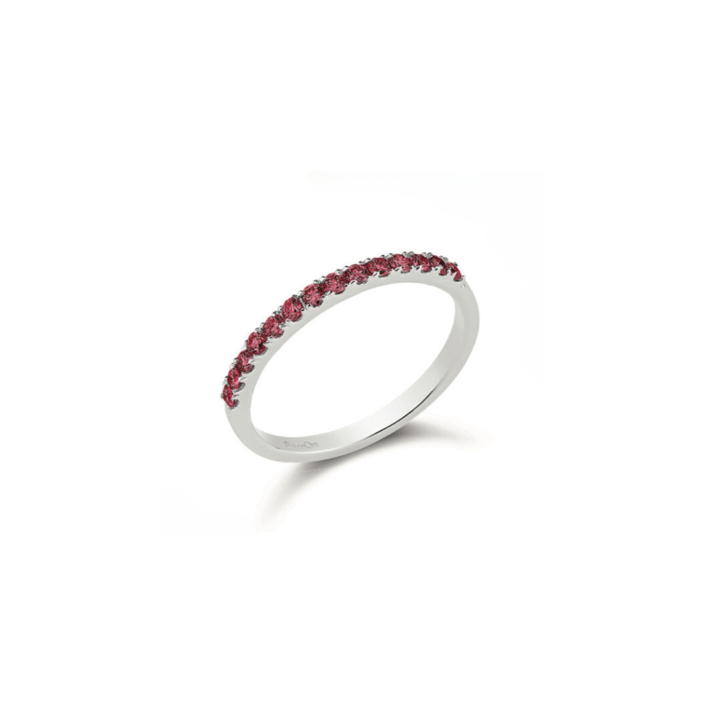 Anello Fedina in Oro Bianco e Zaffiri - Rubini - Smeraldi