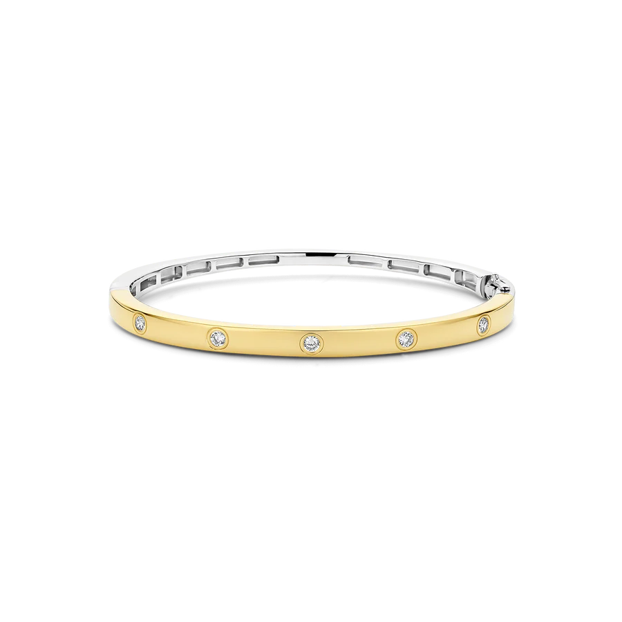 Bracciale Schiava in Argento Dorato e Zirconi