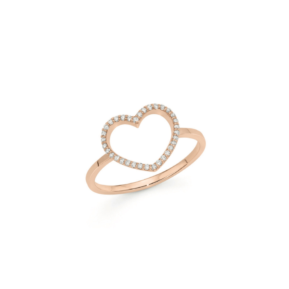 Anello Cuore in Oro e Diamanti