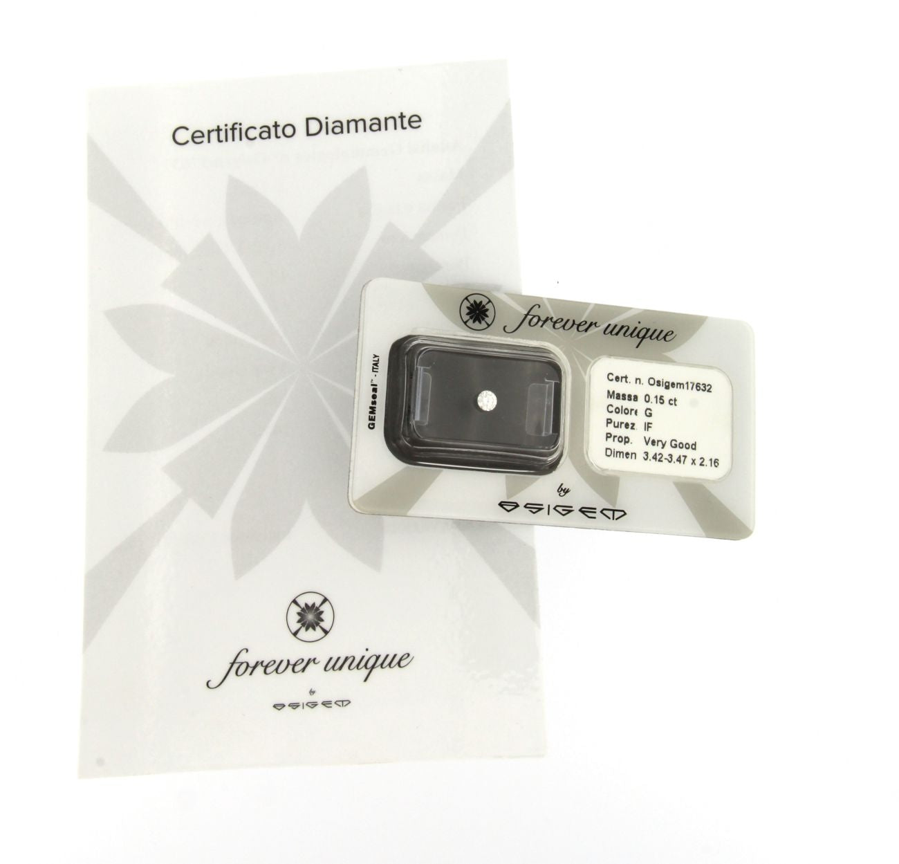 Diamante in Blister G/VS - Con certificato gemmologico