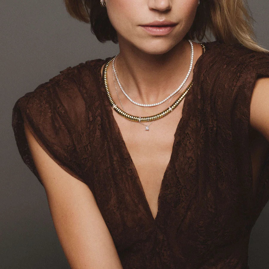 Collana Statement in Argento e Zirconi