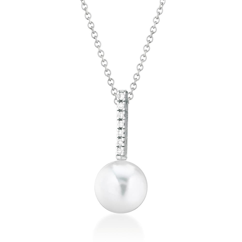 Collana COSCIA pendente con perla Akoya e Diamanti