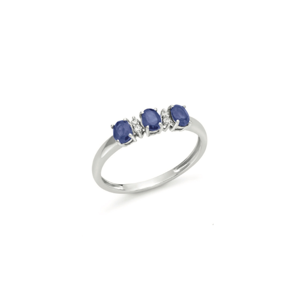 Anello Trilogy Zaffiri e Diamanti