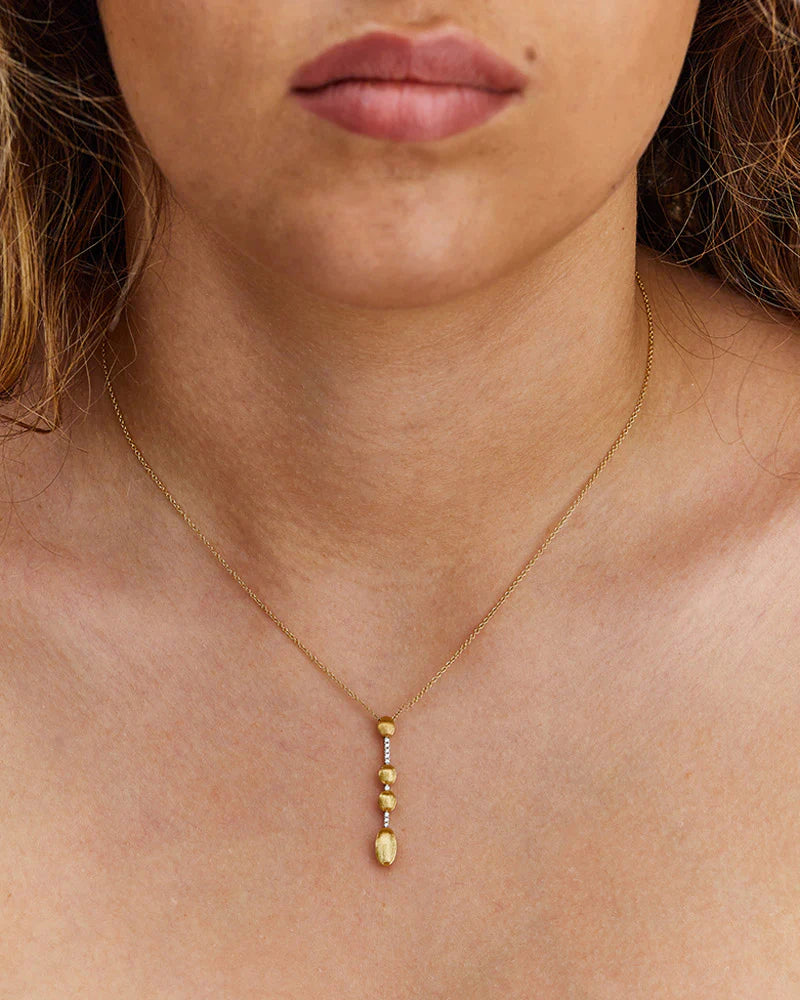 Collana Dancing Élite con ciondolo contemporaneo in oro e diamanti