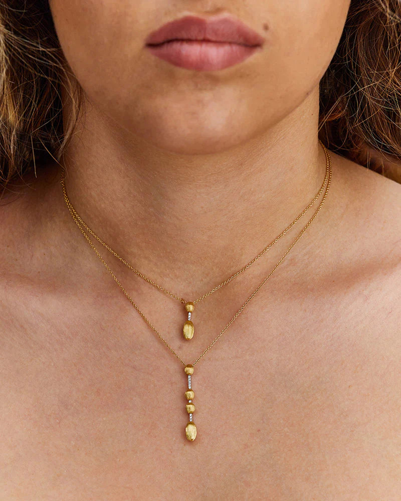 Collana Dancing Élite con ciondolo contemporaneo in oro e diamanti