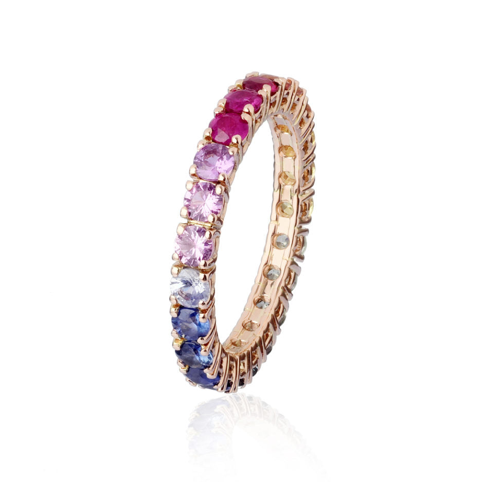 Anello Eternity RAINBOW - Zaffiri multicolor