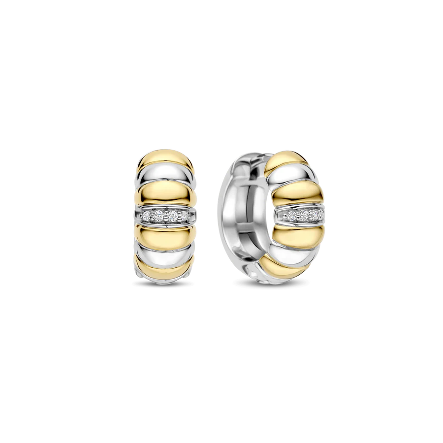 Orecchini Bombati in Argento e Zirconi