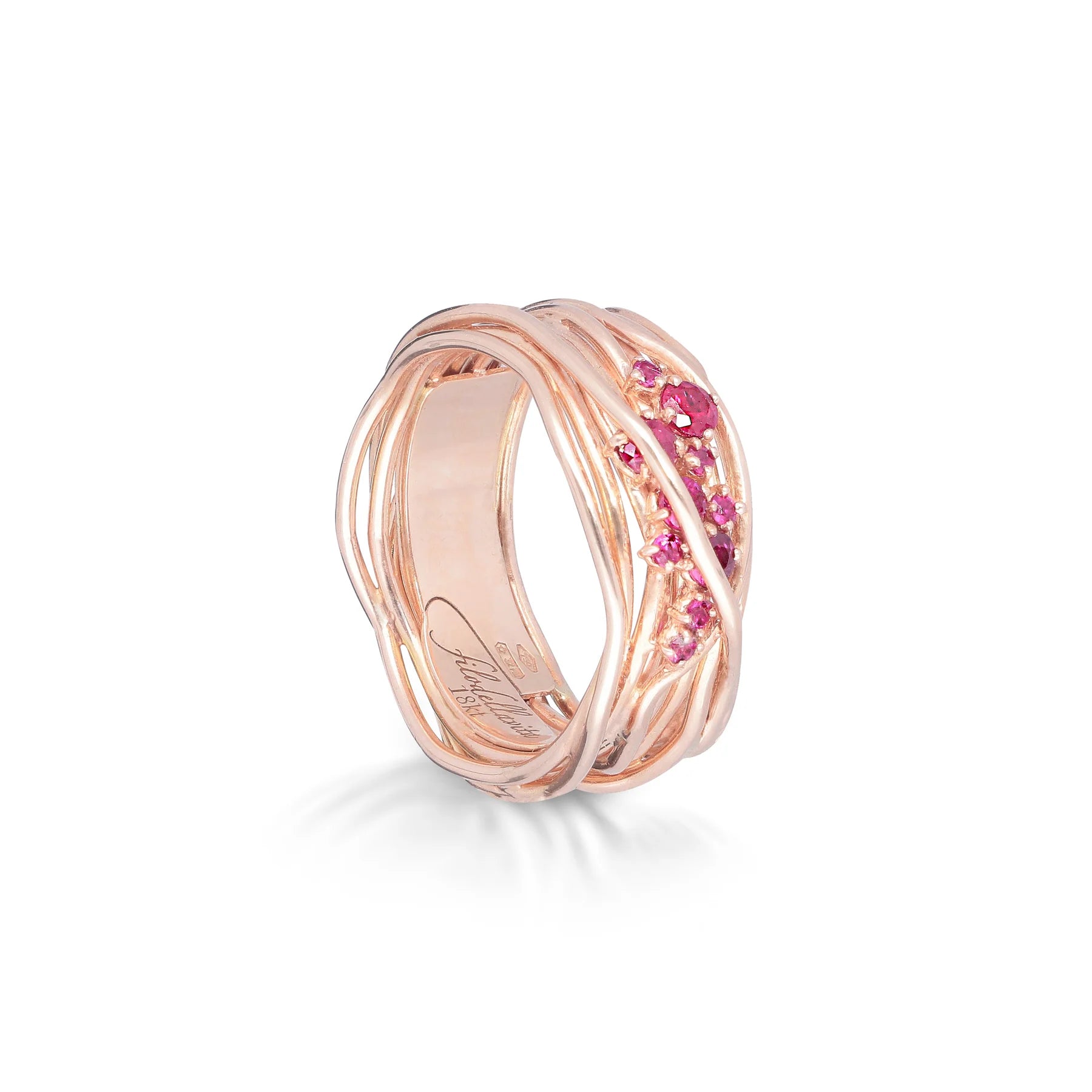 Filodellavita TEN 10 Fili in Oro Bianco o Rosa 18kt e Rubini