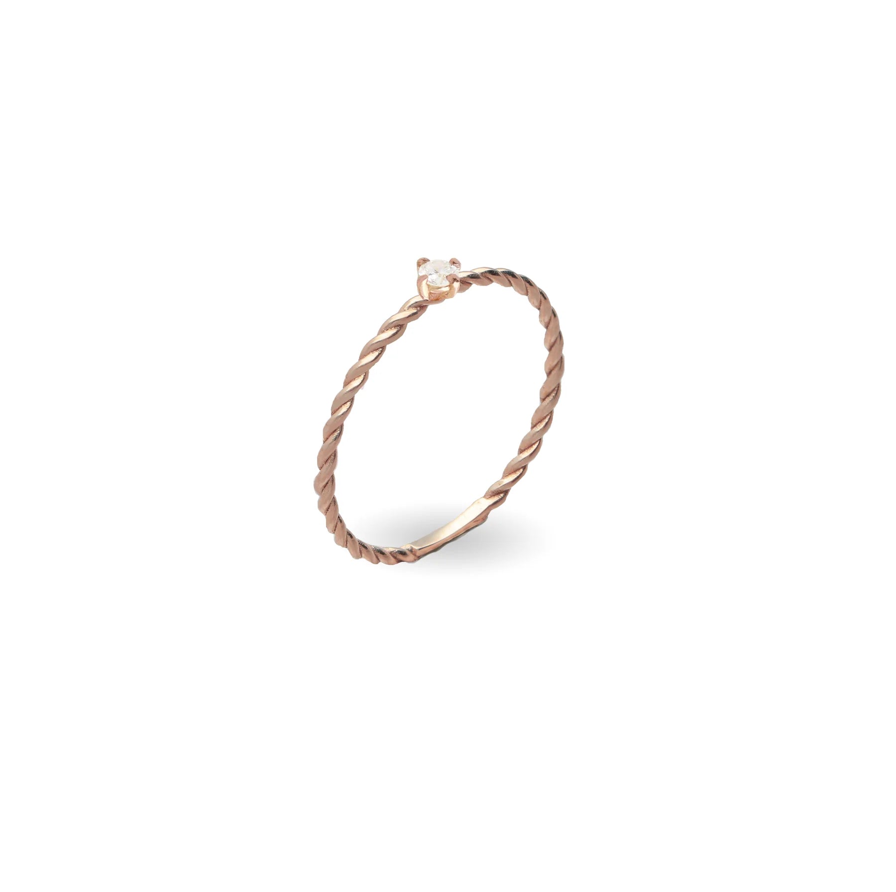 Anello Filodamore prezioso Intrecciato in Oro Rosa 9kt