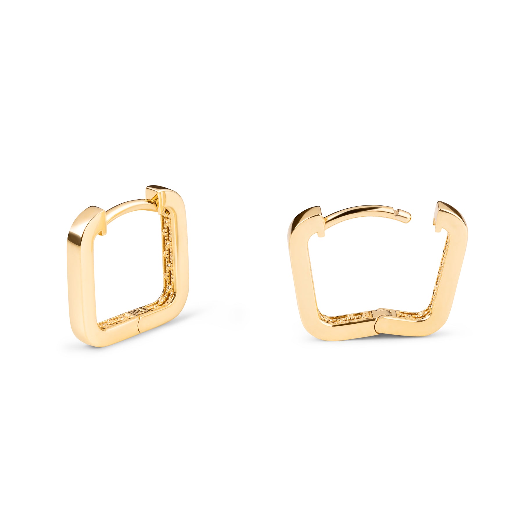 Orecchini a Scattino Squadrati in Oro 9MM - Bond