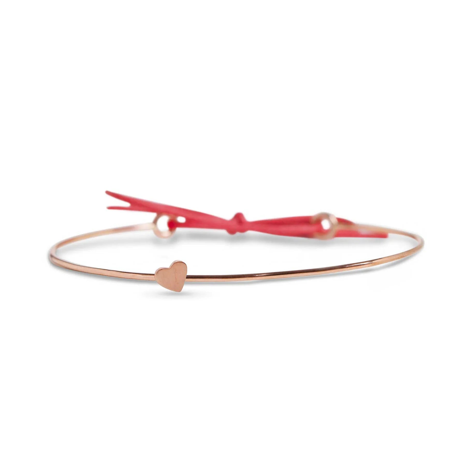 Bracciale Filodamore in Oro Rosa 9kt e Cuore Piccolo in Argento 925 o Oro Rosa 9kt