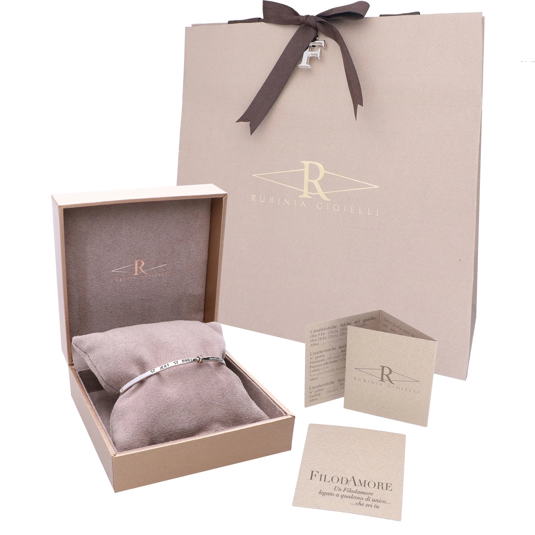 Bracciale in Argento 925 con elemento tre fili in Oro Rosa 9kt