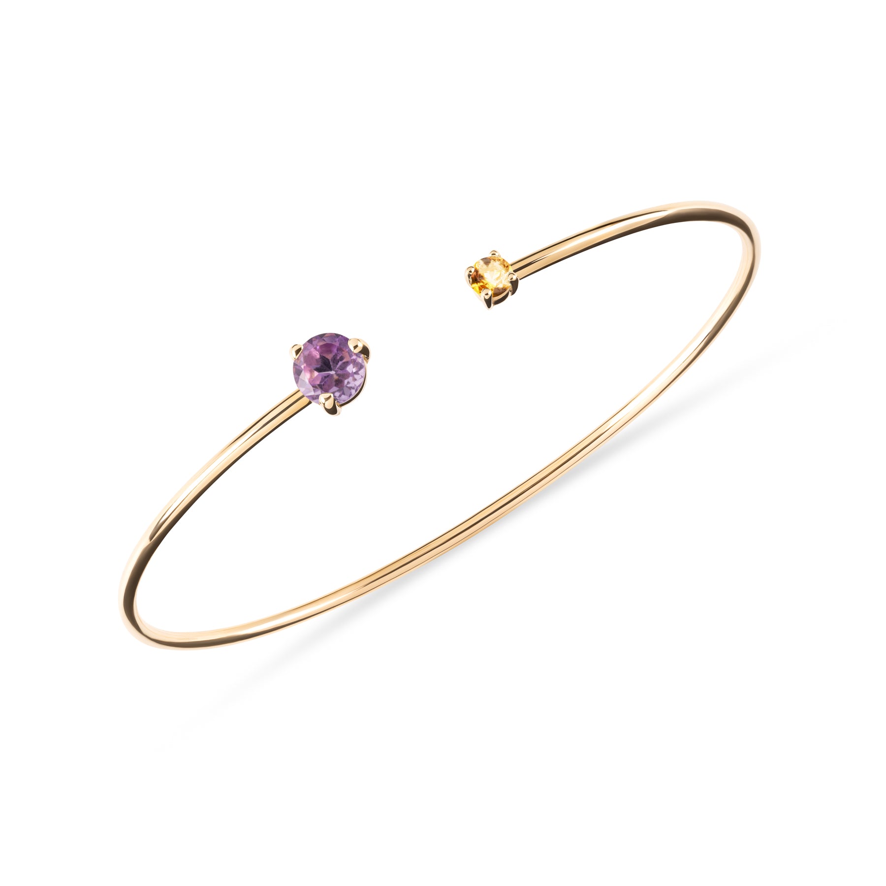 Bracciale Rigido Bangle con Pietre in Oro Giallo - Timeless