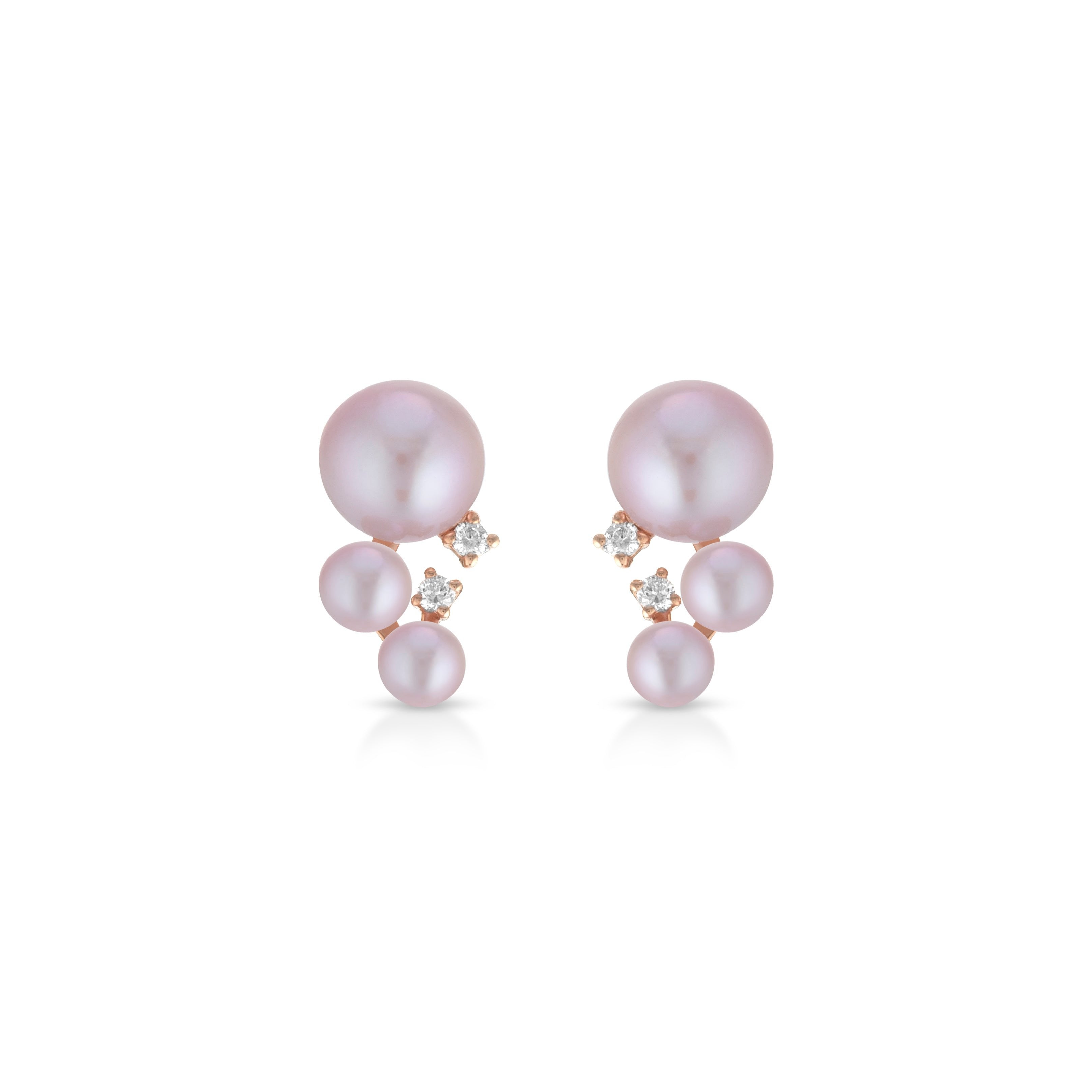 Les Poulettes Orecchini A Chiodo In Argento Con Quarzo Rosa 6mm - Confezione Regalo