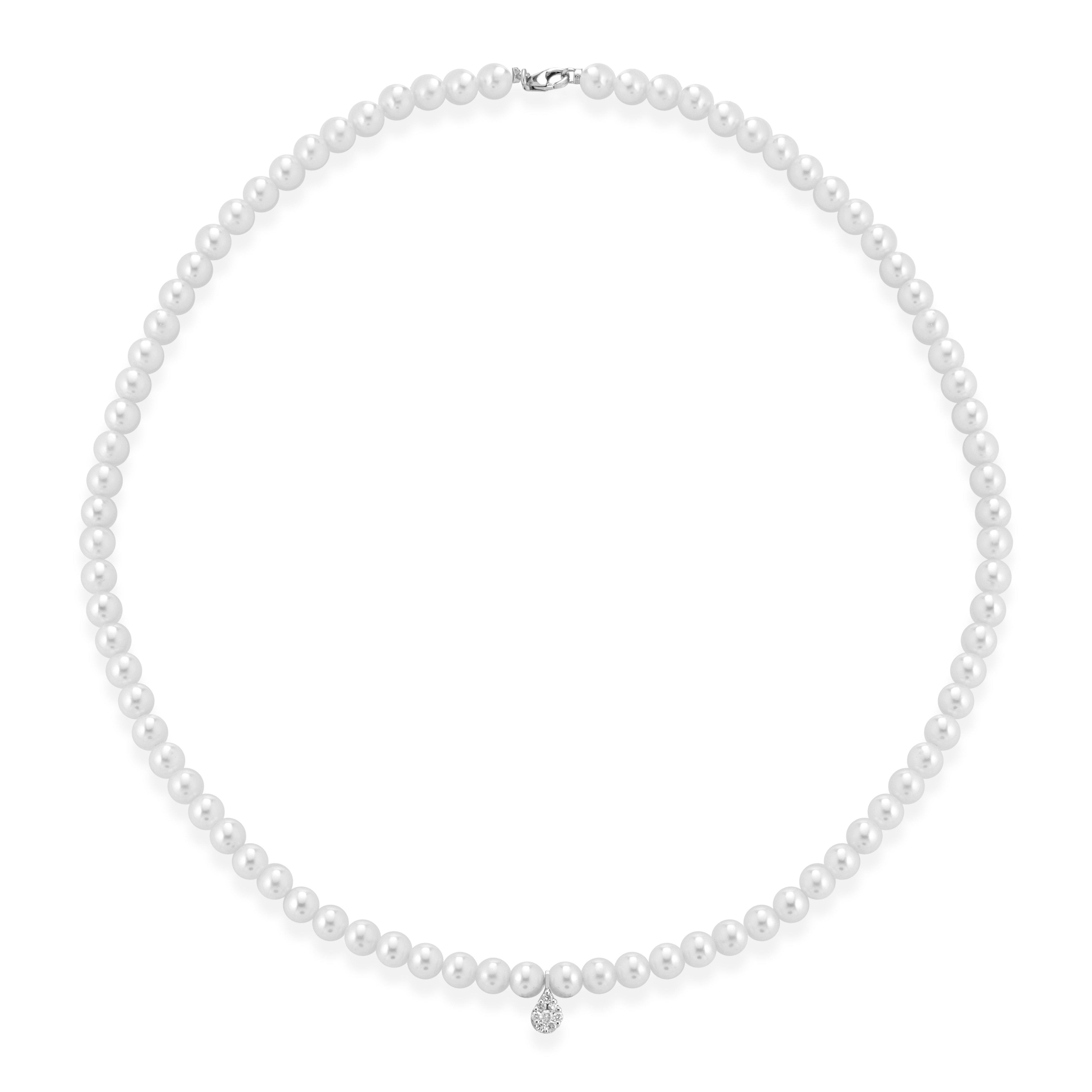 Collana COSCIA Baby Pearls Girocollo con Perle e Diamanti