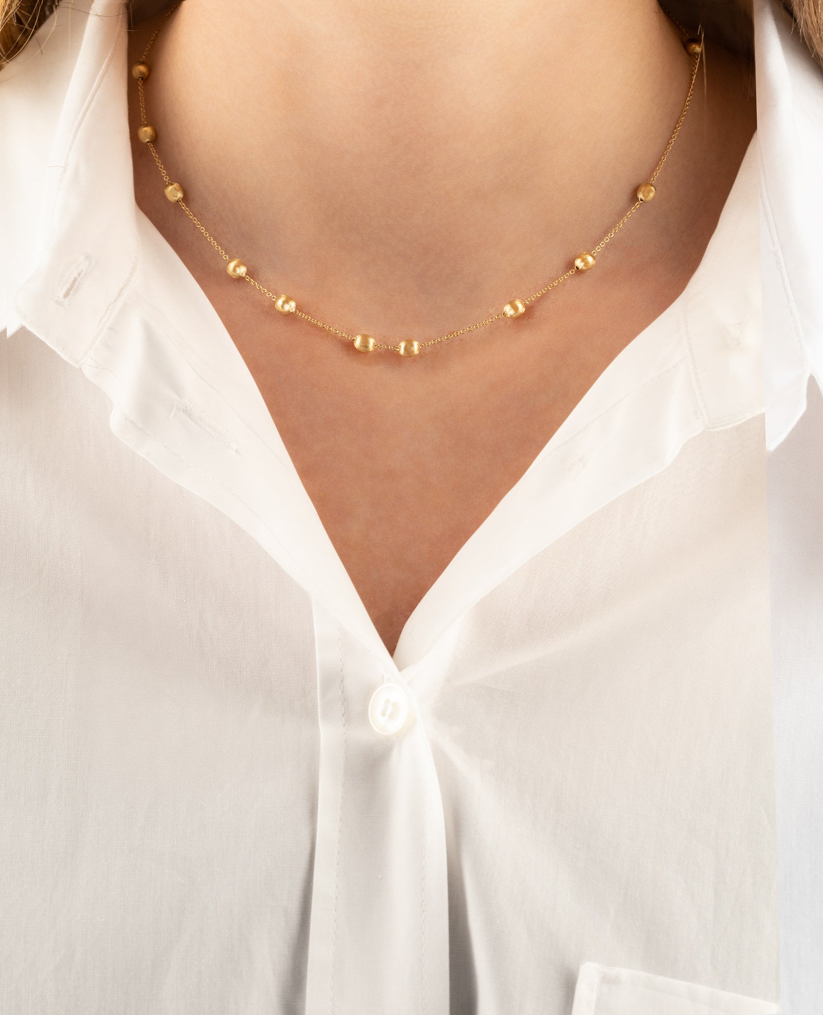 Girocollo Soffio con boules in oro