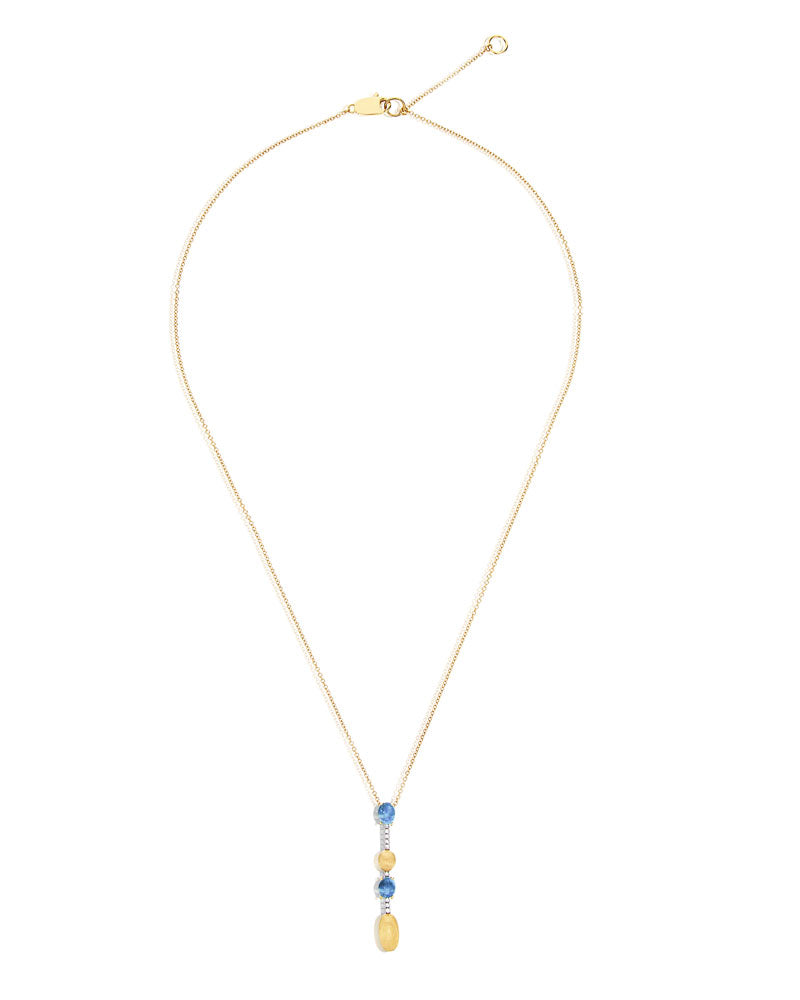 Collana "DANCING AZURE" con Diamanti e Topazio London Blu