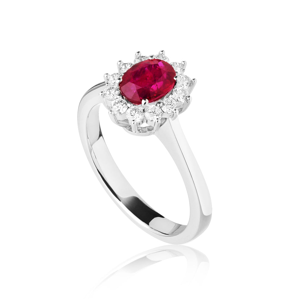 Anello India - Rubino e Diamanti