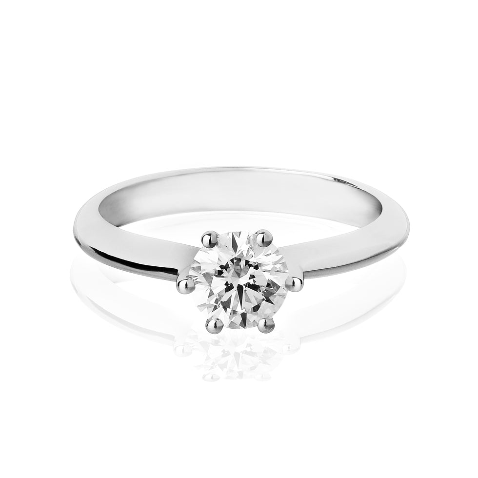 Anello Solitario Naos - Oro bianco e Diamanti