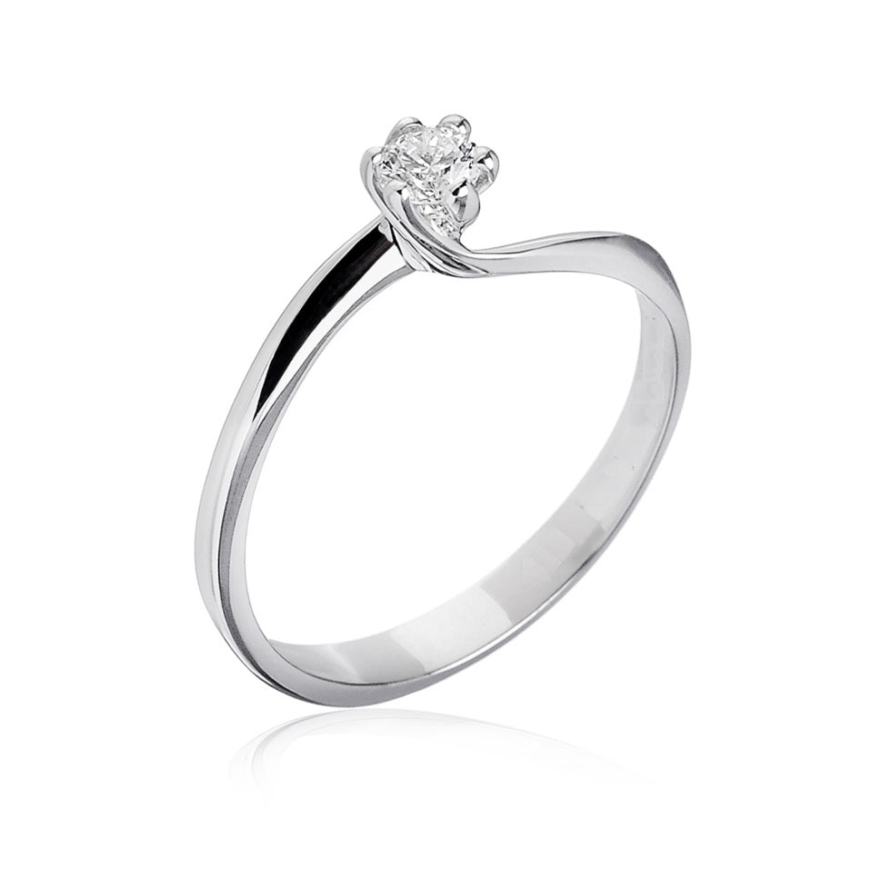 Anello Solitario Sogno - Oro bianco e Diamanti