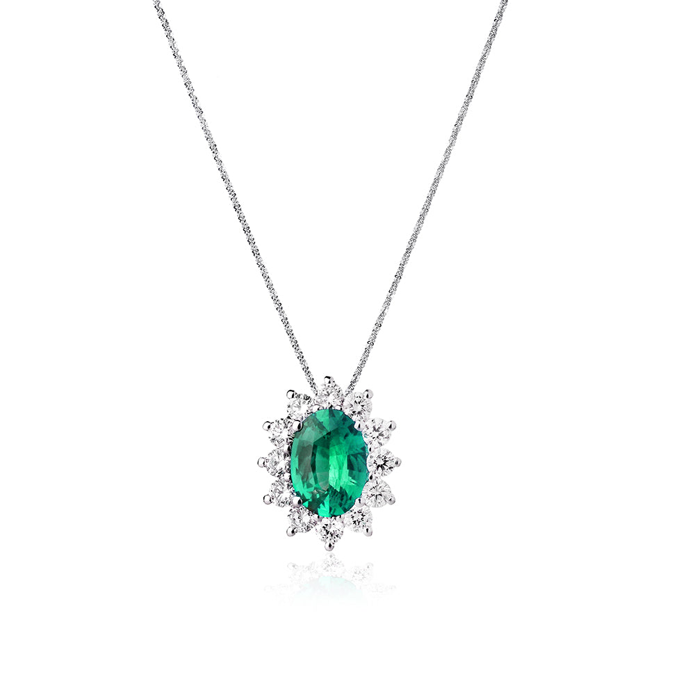 Collana Asia - Smeraldo ovale e Diamanti
