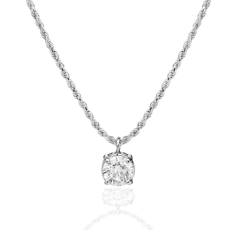 Girocollo Moon - Punto Luce in Oro Bianco e Diamanti