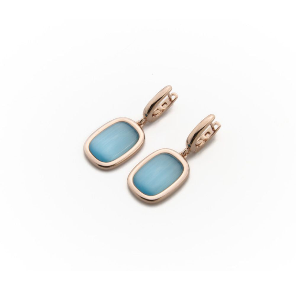 Orecchini Madì Settanta con Quarzo Idrotermale Azzurro