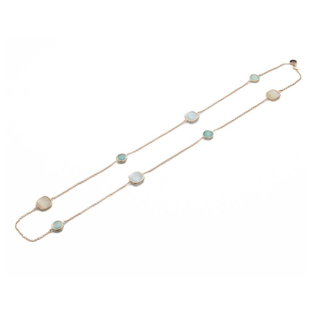 Collana Lunga Madì Marea con Quarzi Idrotermali Multicolor