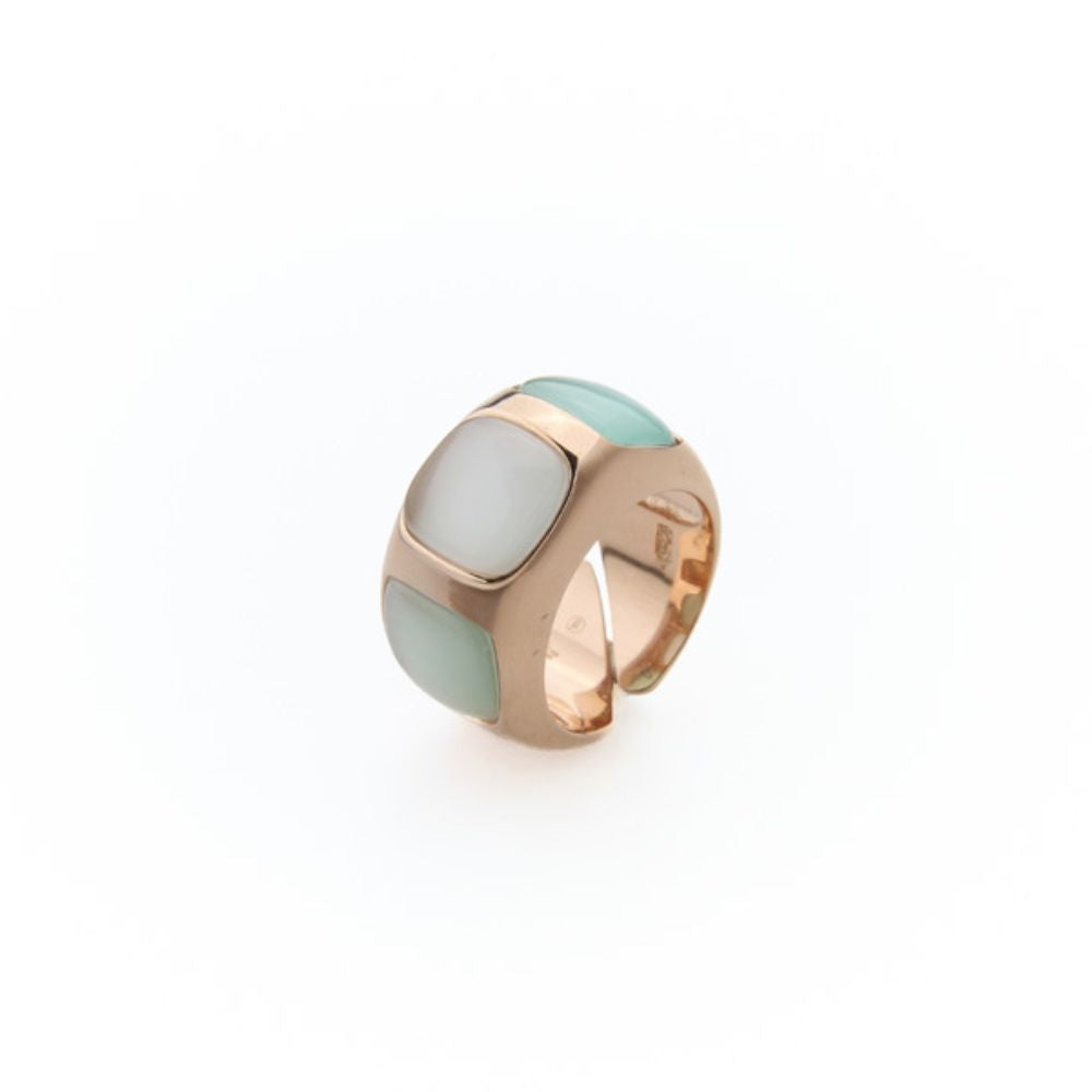 Anello Madì Marea con Quarzi Idrotermali Multicolor