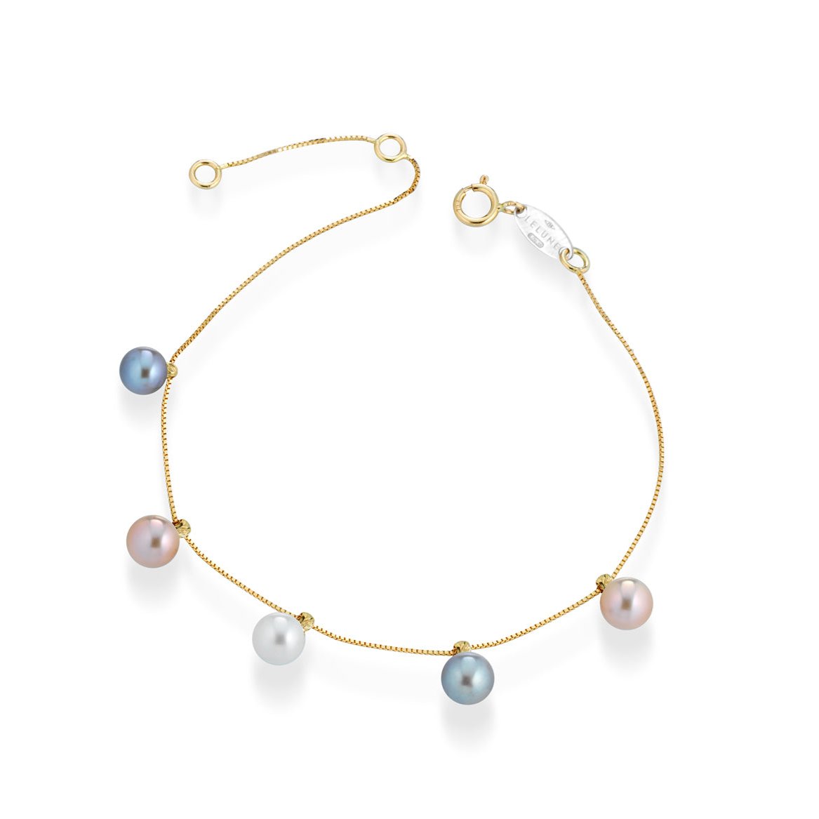 Bracciale LELUNE in Oro giallo e Perle Multicolore