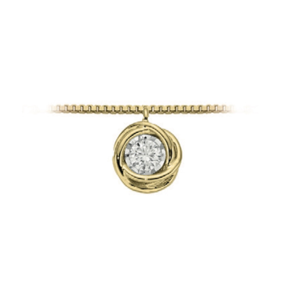 Collana Punto Luce in Oro Giallo e Diamante