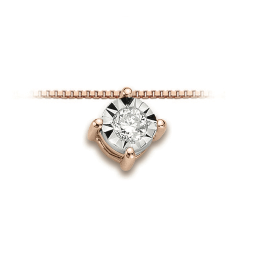 Collana Punto Luce in Oro rosa e Diamante