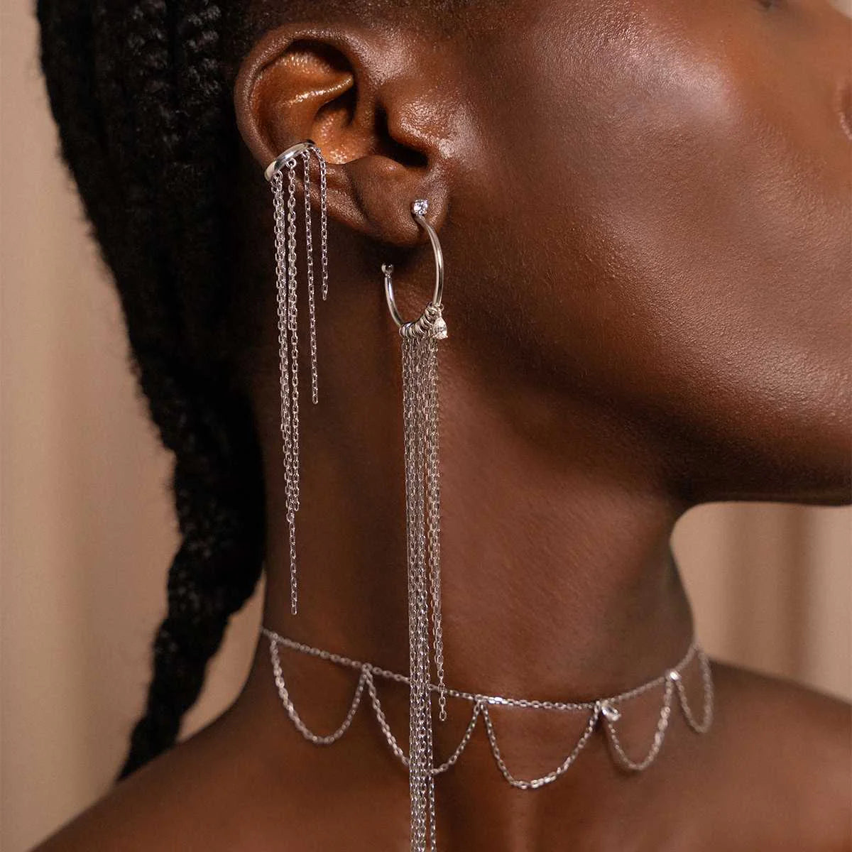 Earcuff Rue Des Mille CLEO floating frange
