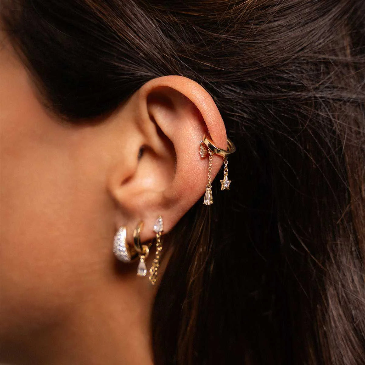 Helix piercing Rue Des Mille CLEO goccia castone stella
