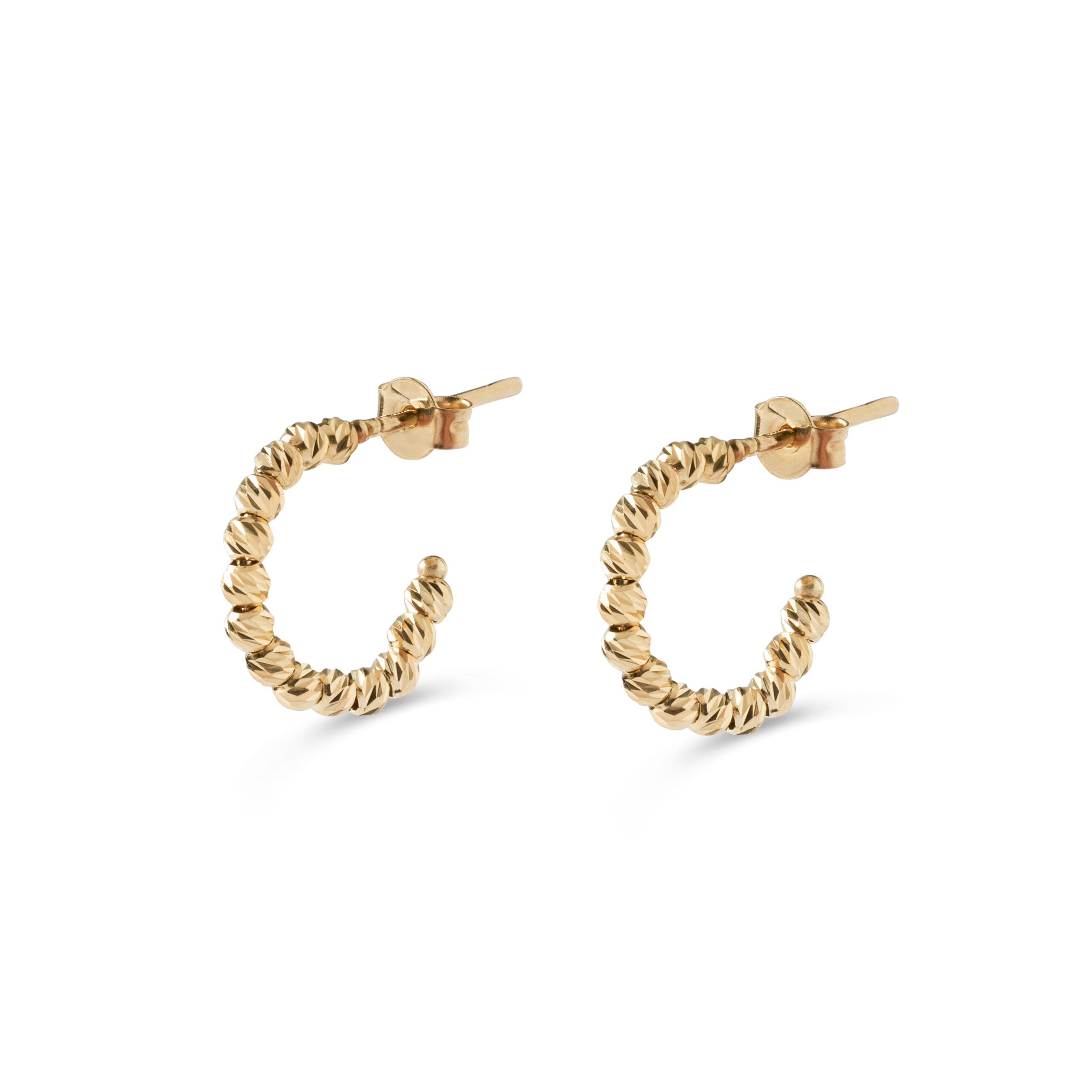 Orecchini a Cerchio con Boules Sfaccettate - Sunshine