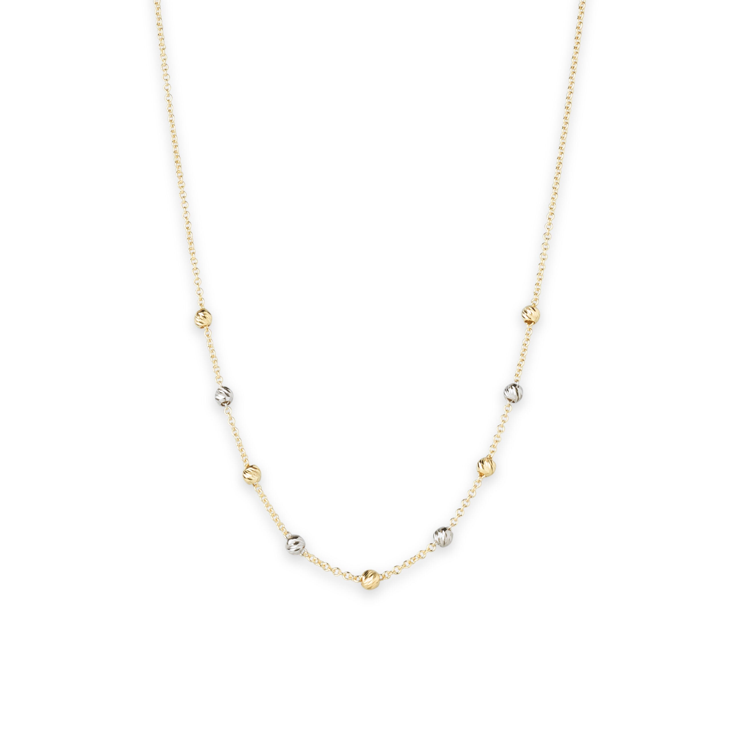 Collana con Boules Diamantate in Oro Giallo e Bianco - Sunshine