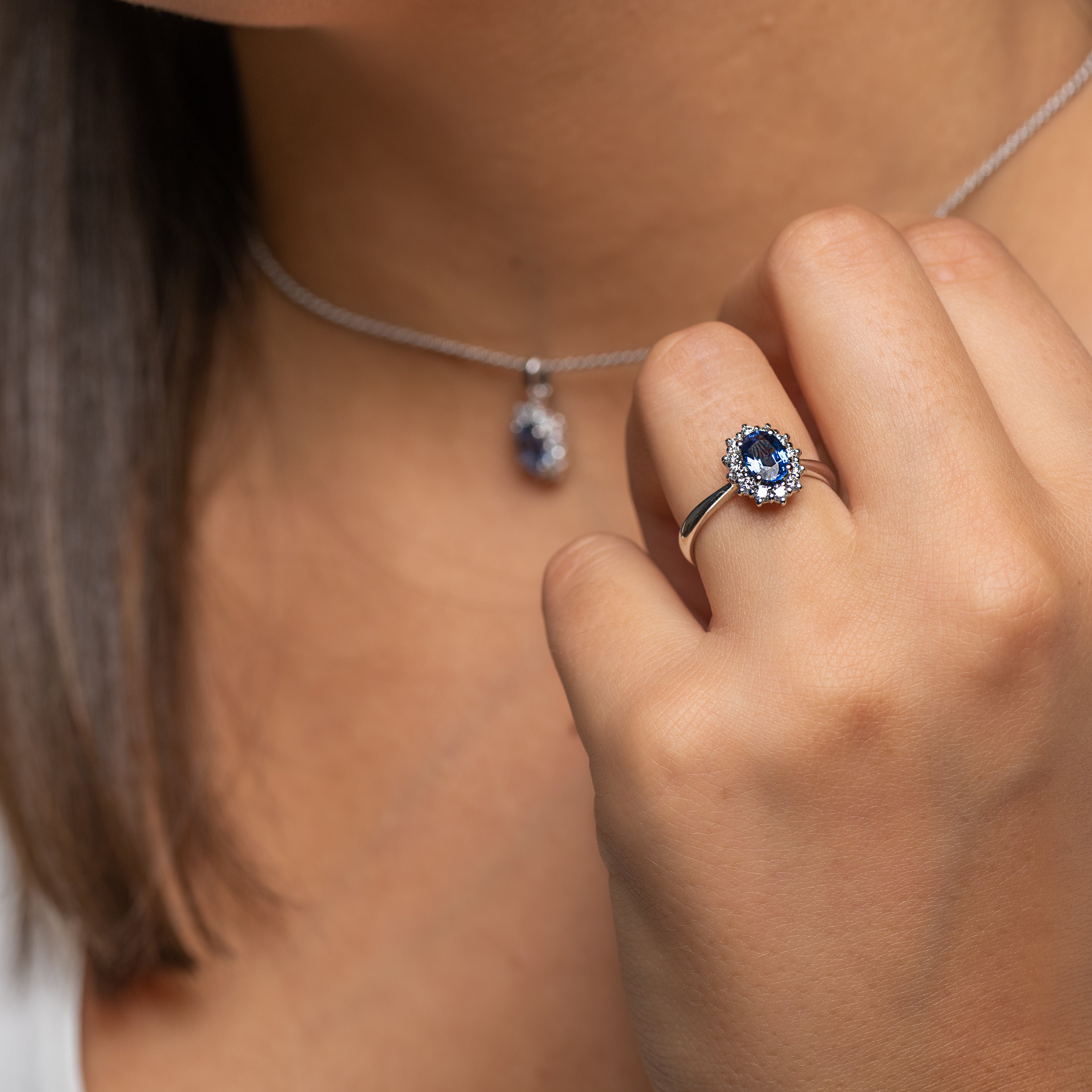 Anello Oceania - Zaffiro e Diamanti