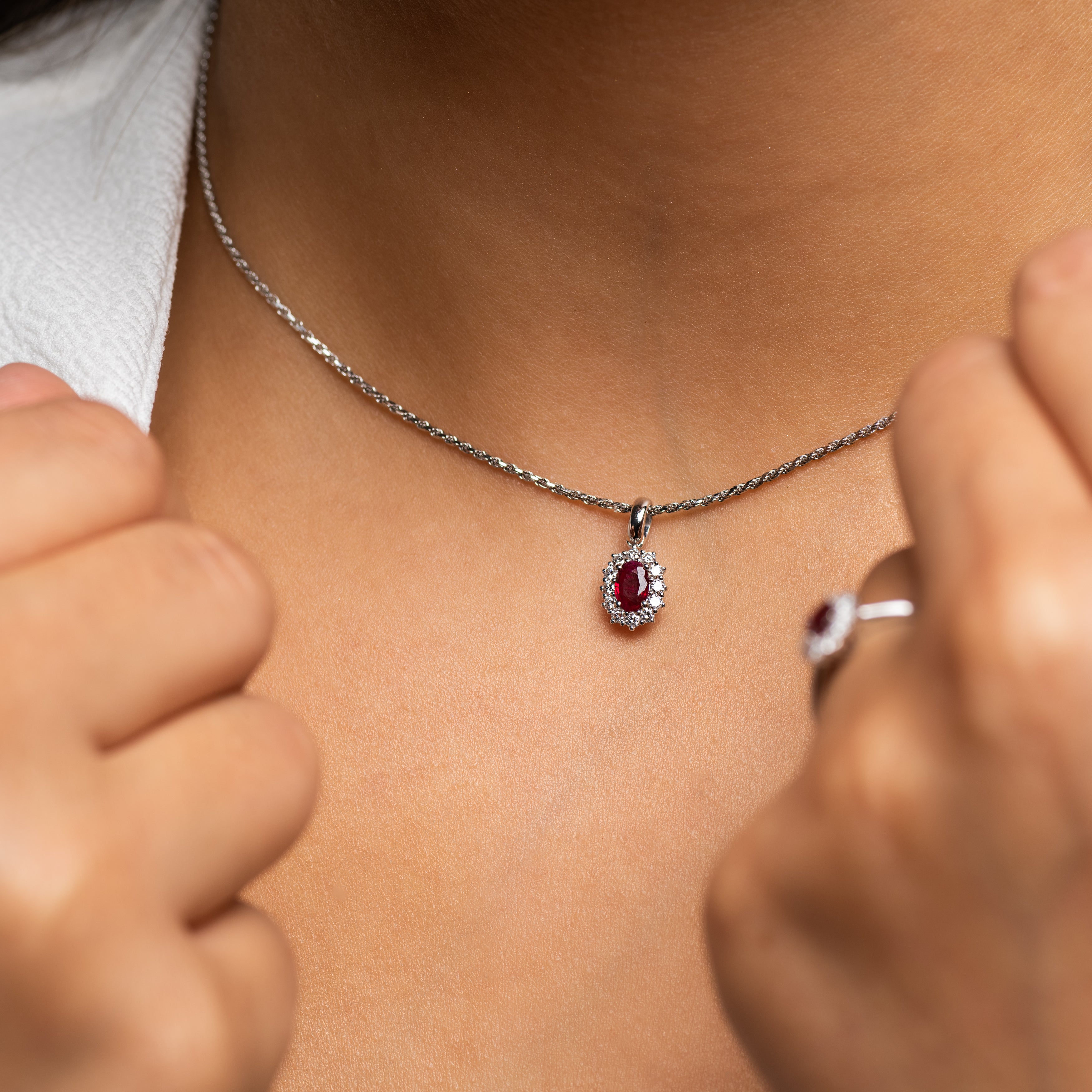 Collana India - Rubino e Diamanti