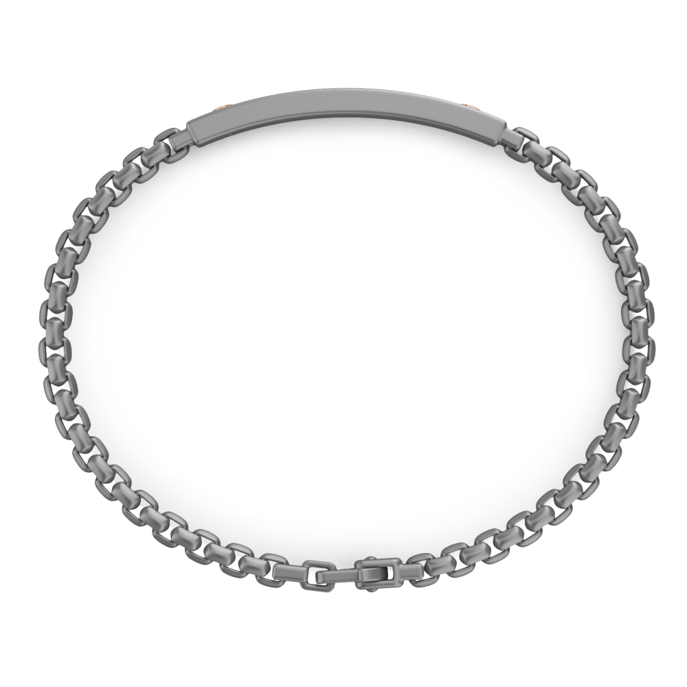 Bracciale Zancan in Titanio e Oro Rosa con targa