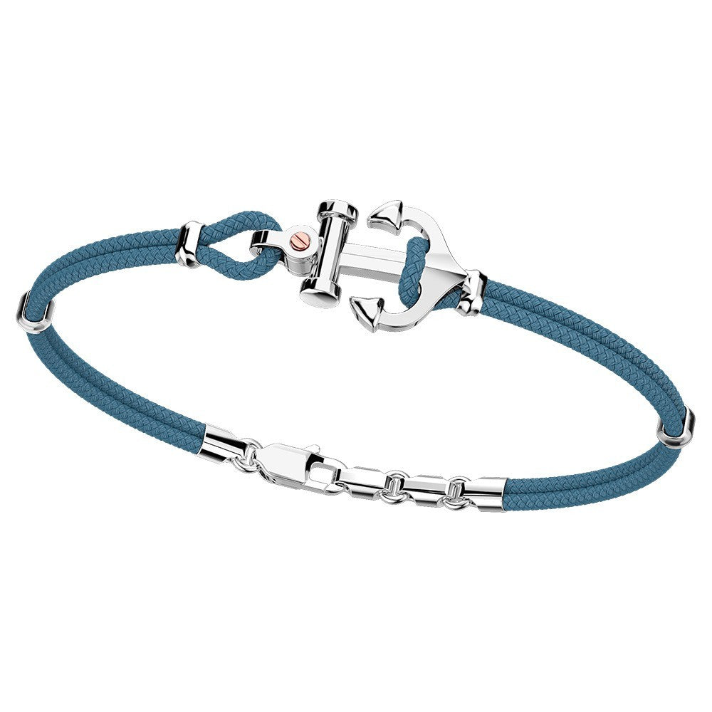 Bracciale Zancan in Kevlar con Ancora in Argento e Vite in Oro 18kt
