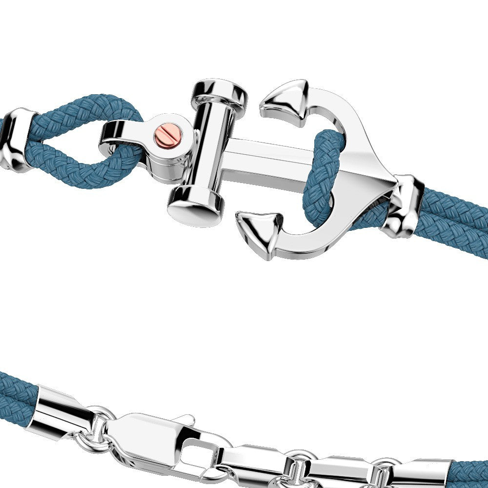Bracciale Zancan in Kevlar con Ancora in Argento e Vite in Oro 18kt