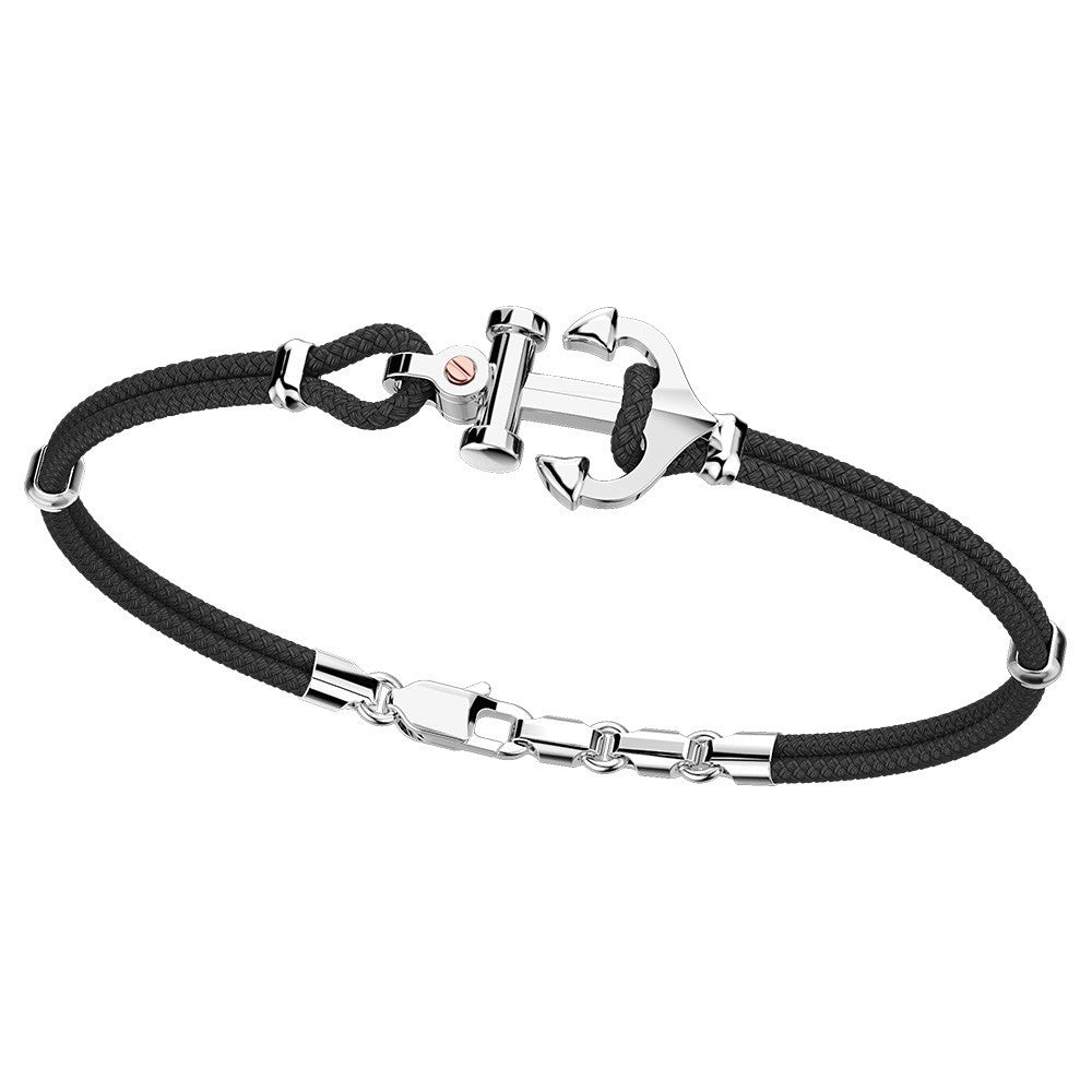 Bracciale Zancan in Kevlar con Ancora in Argento e Vite in Oro 18kt