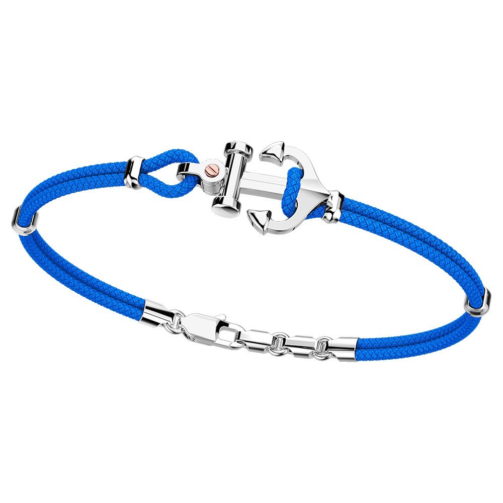 Bracciale Zancan in Kevlar con Ancora in Argento e Vite in Oro 18kt